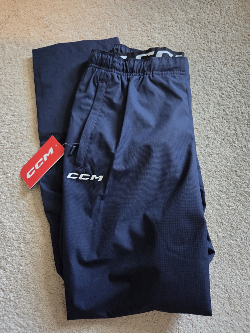 CCM Navy Blue Men's Jogger Pants with Elastic Waist